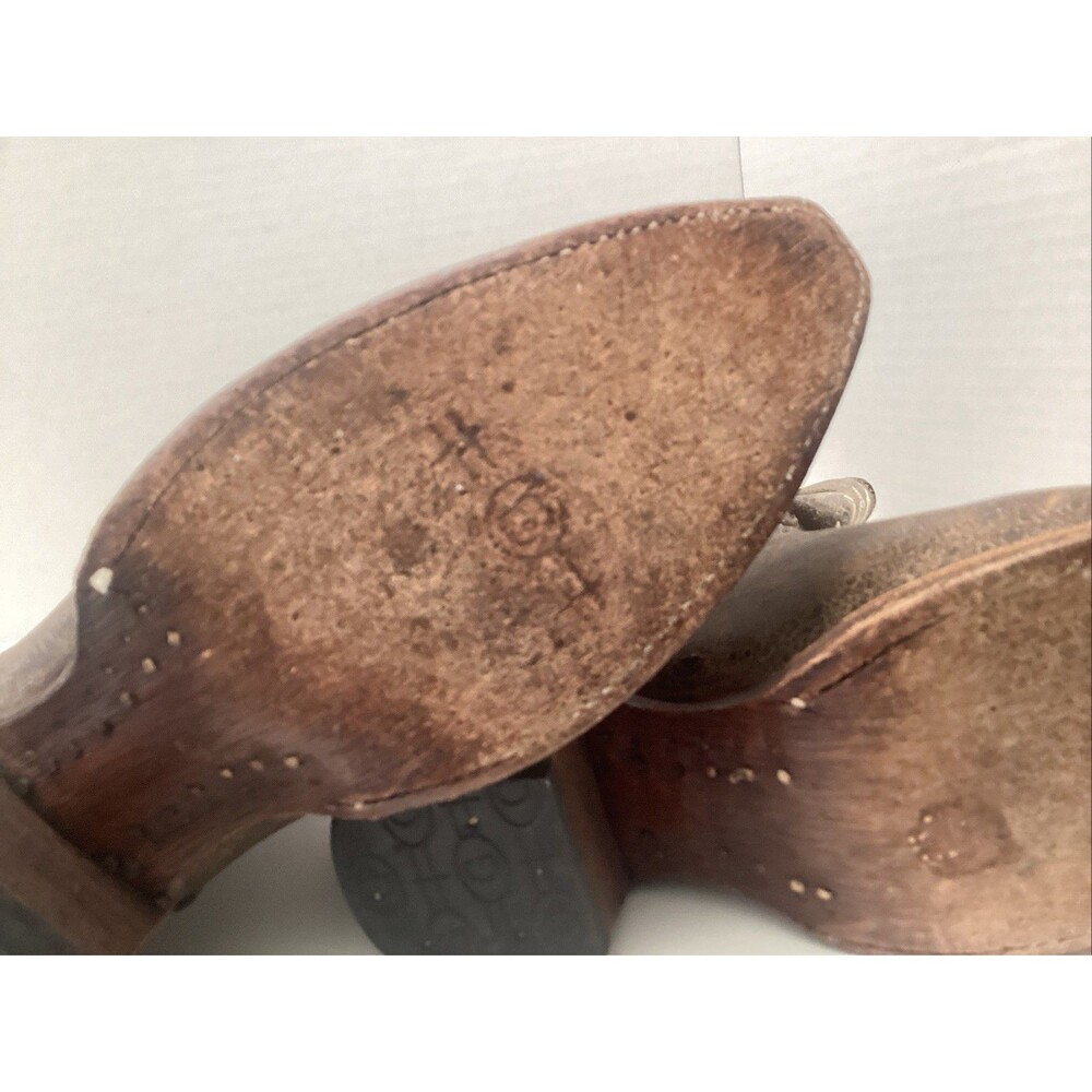 circle g women boots 8.5 brown leather embroidered cross snip toe cowgirl/cowboy - Picture 10 of 12